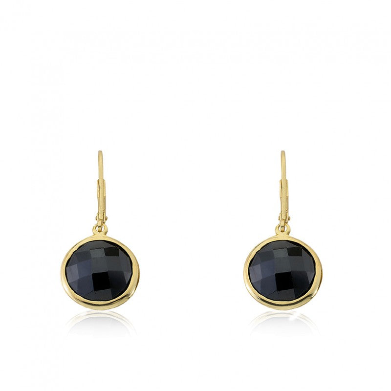 14K Gold Plated ARCTIC MIST Round Briolet Gold Earrings Wholesale