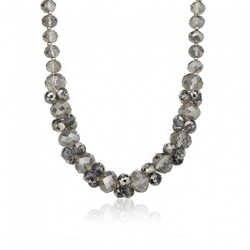 AVANT-GARDE Clear Faceted Glass Necklace Wholesale