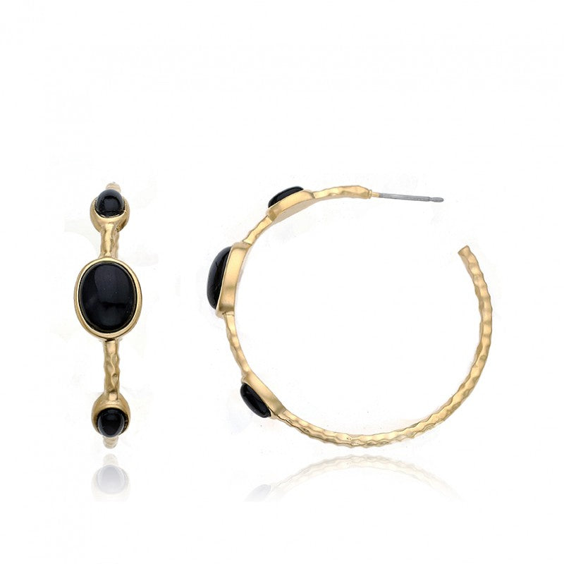 14K Gold Plated ARCTIC MIST Hammered Gold Hoop Earrings Wholesale