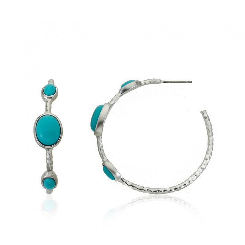 ARCTIC MIST Hammered Hoop Earrings Wholesale