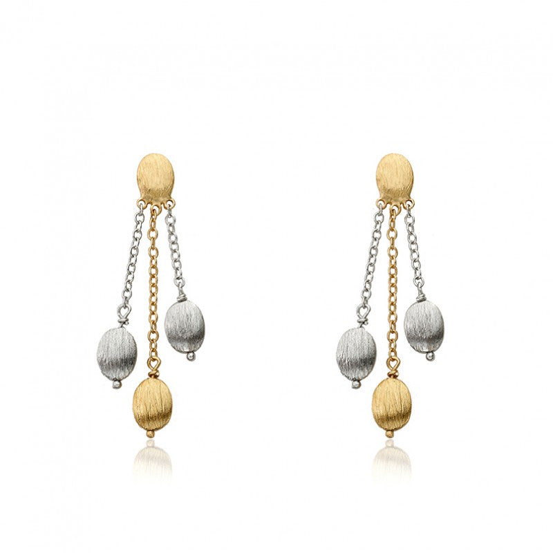 14K Gold Plated ARCTIC MIST 3 Nuggets Earrings Wholesale