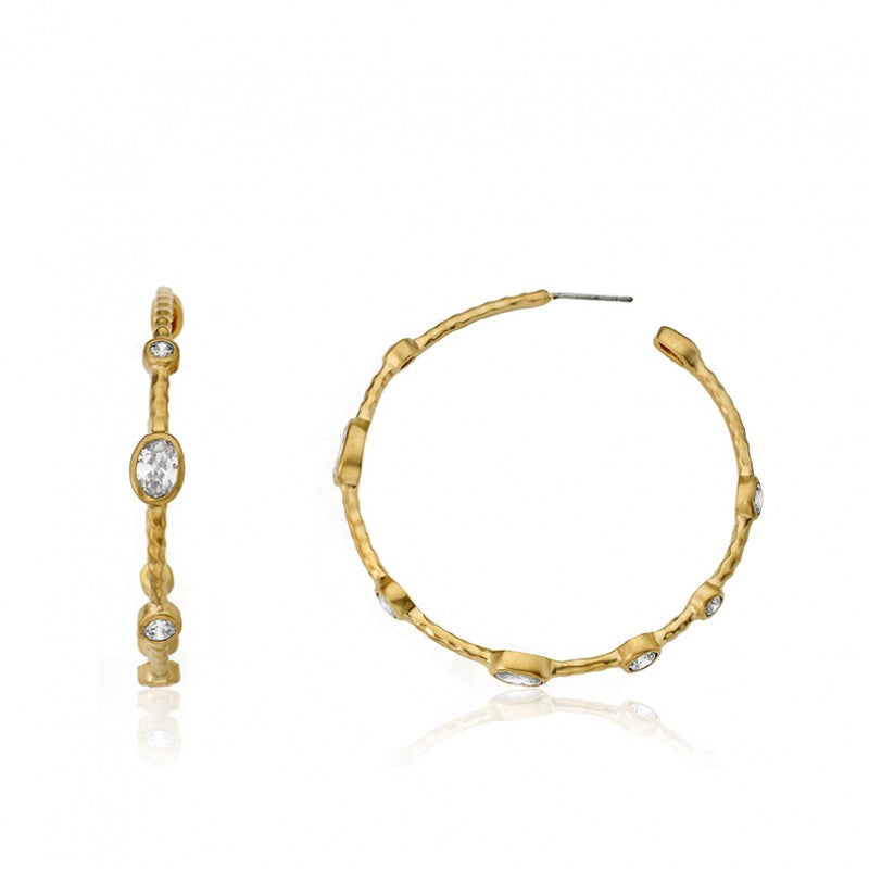 14K Gold Plated ARCTIC MIST Large Hoop Earrings Wholesale
