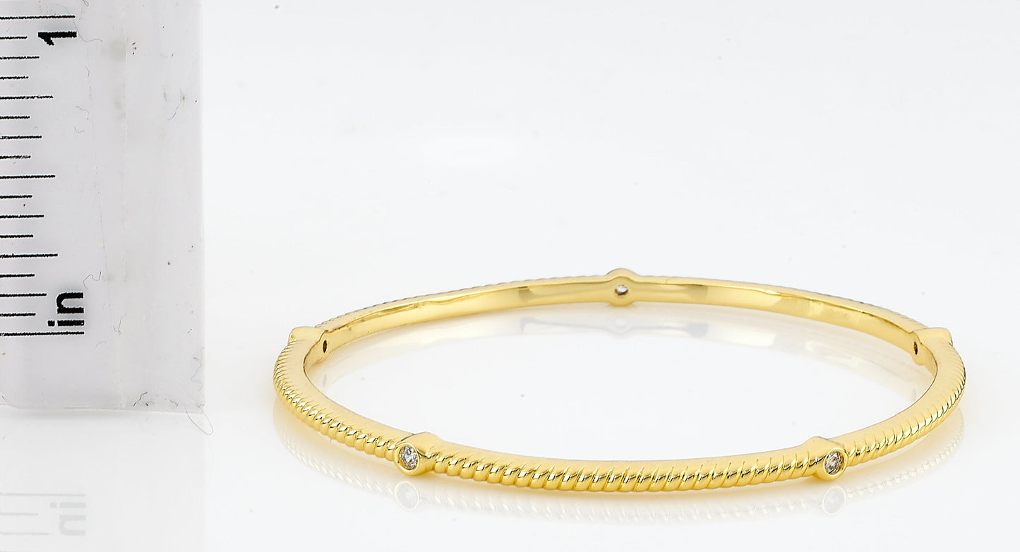 Thin Rope Bangle with CZs Wholesale