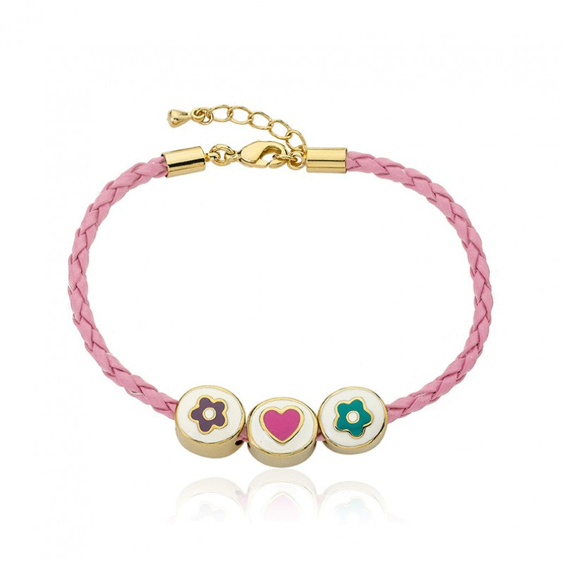 14k Gold Plated JEWEL BANDZ Aqua Braided Leather Bracelet Wholesale