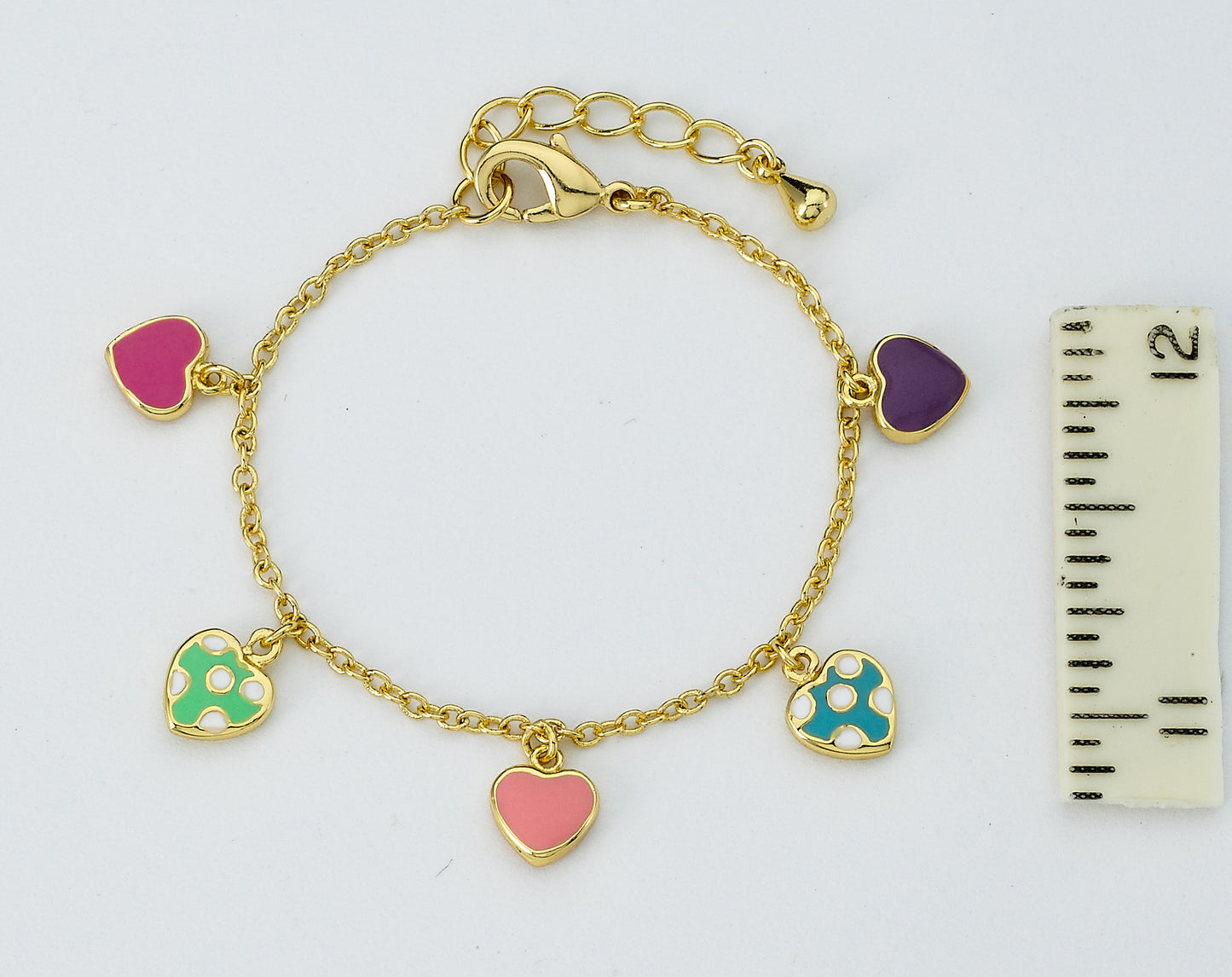 Enamel Heart Charm Bracelet
