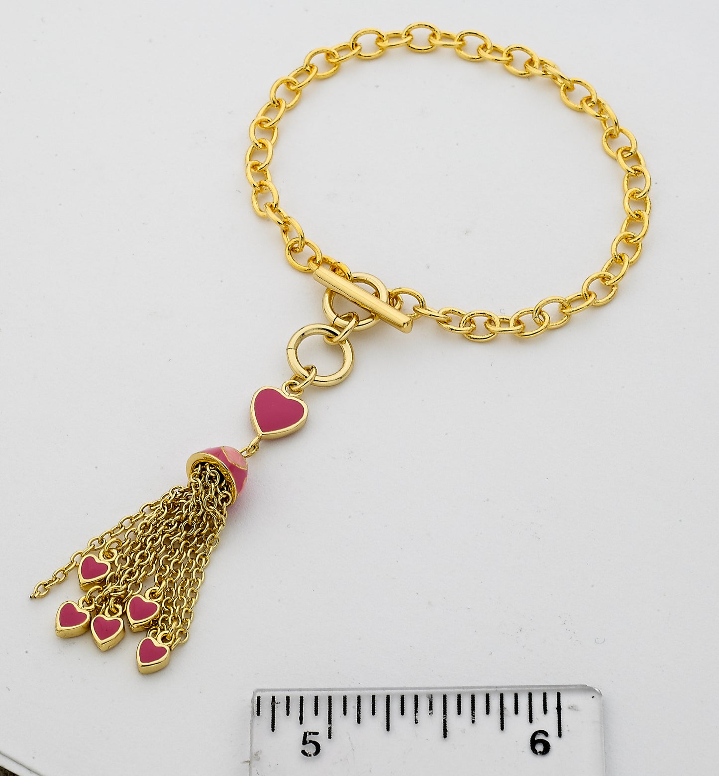14k Gold Plated I LOVE MY JEWELS Tassel Bracelet
