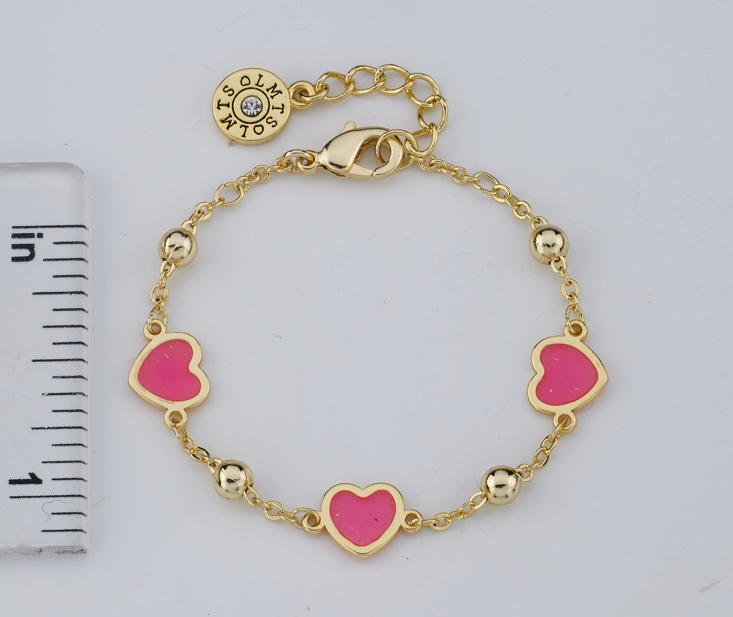 14k Gold Plated LMTS Heart Chain Bracelet Wholesale
