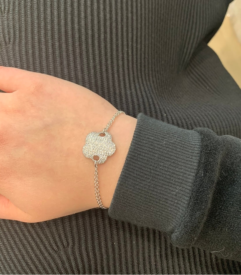 Pave Flower Bracelet