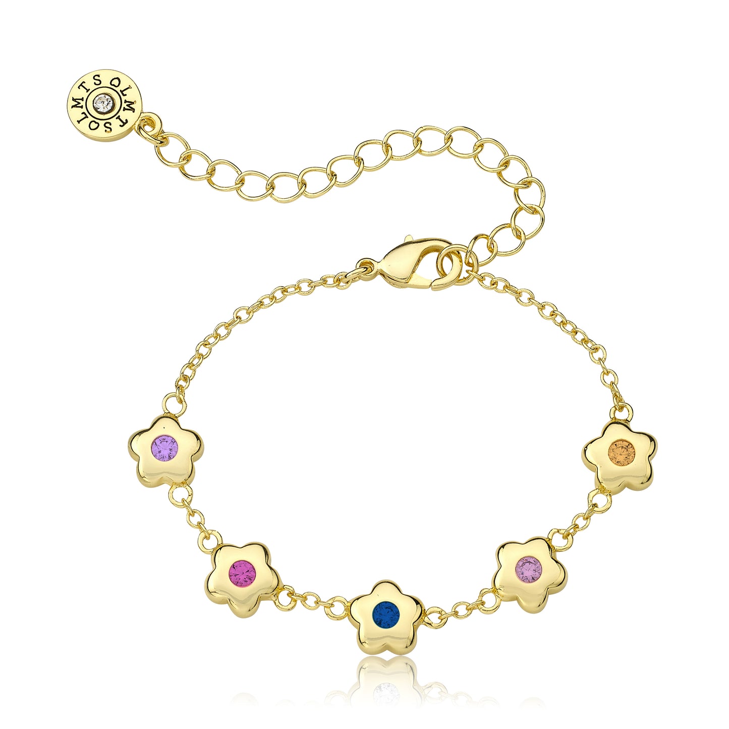 LMTS Classic! 14K Gold Plated Flower Bracelet with CZs