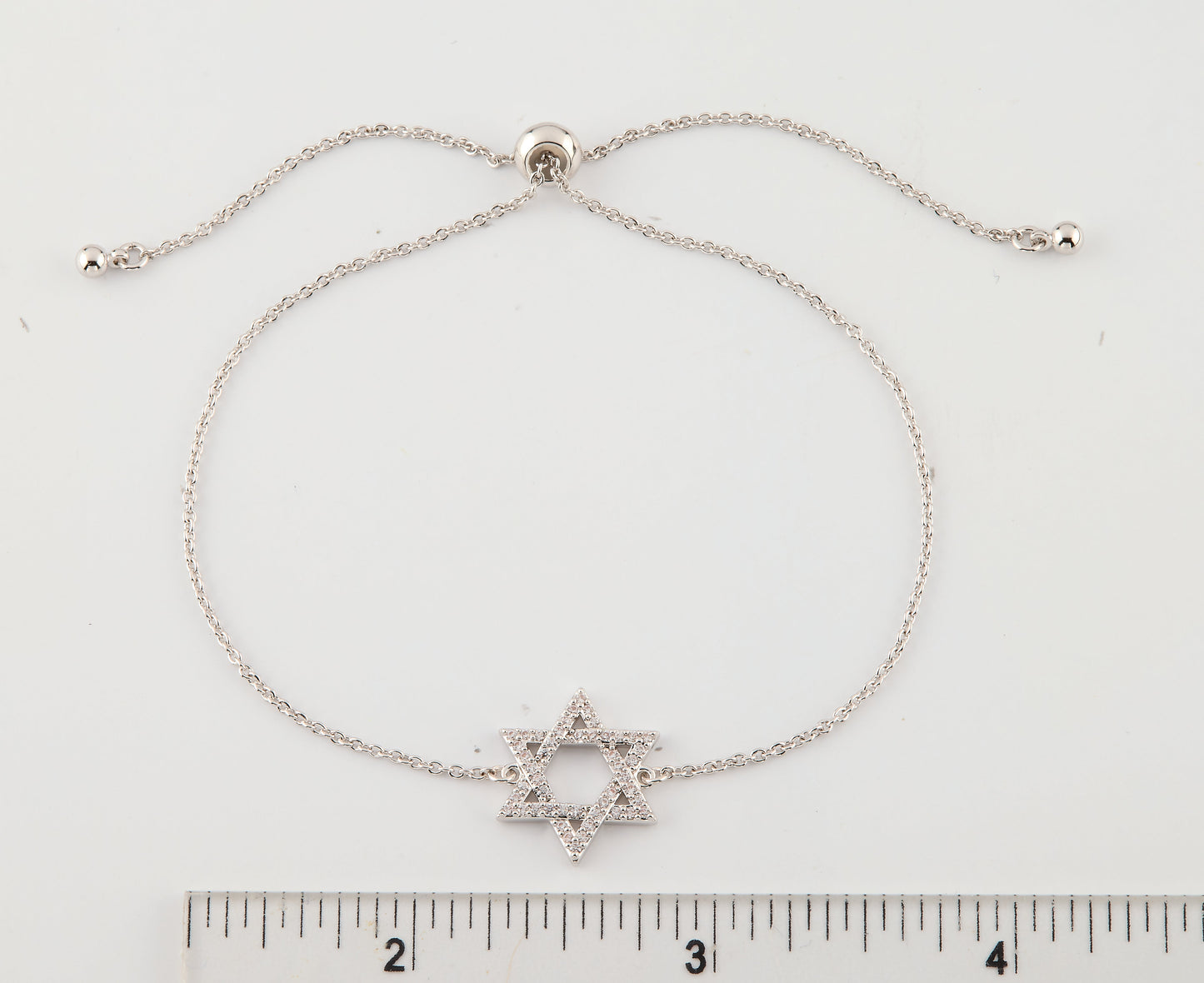 LMTS Classic! 14K Gold Plated Cz Star Of David Bolo Chain Bracelet Wholesale