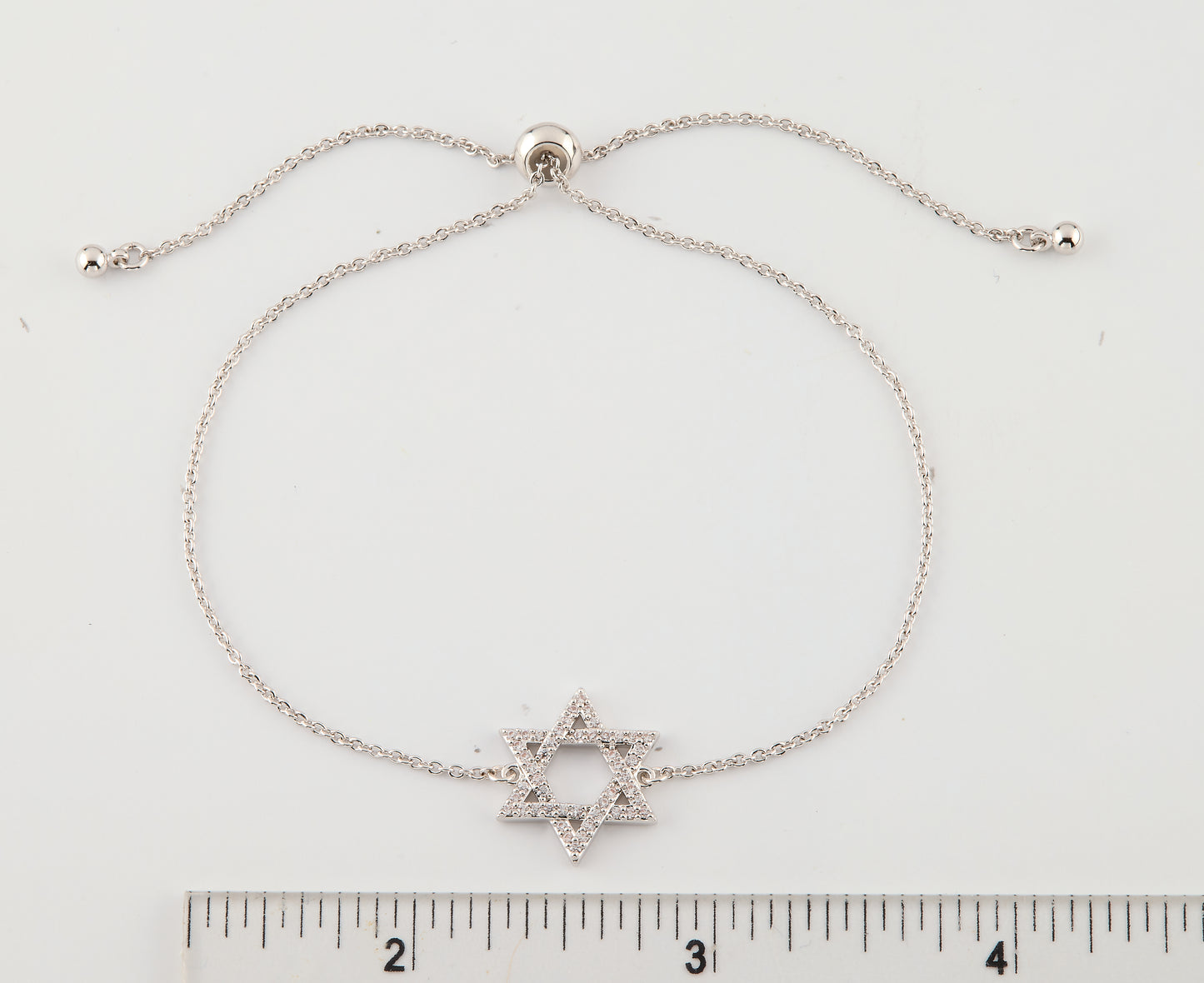 LMTS Classic! 14K Gold Plated Cz Star Of David Bolo Chain Bracelet
