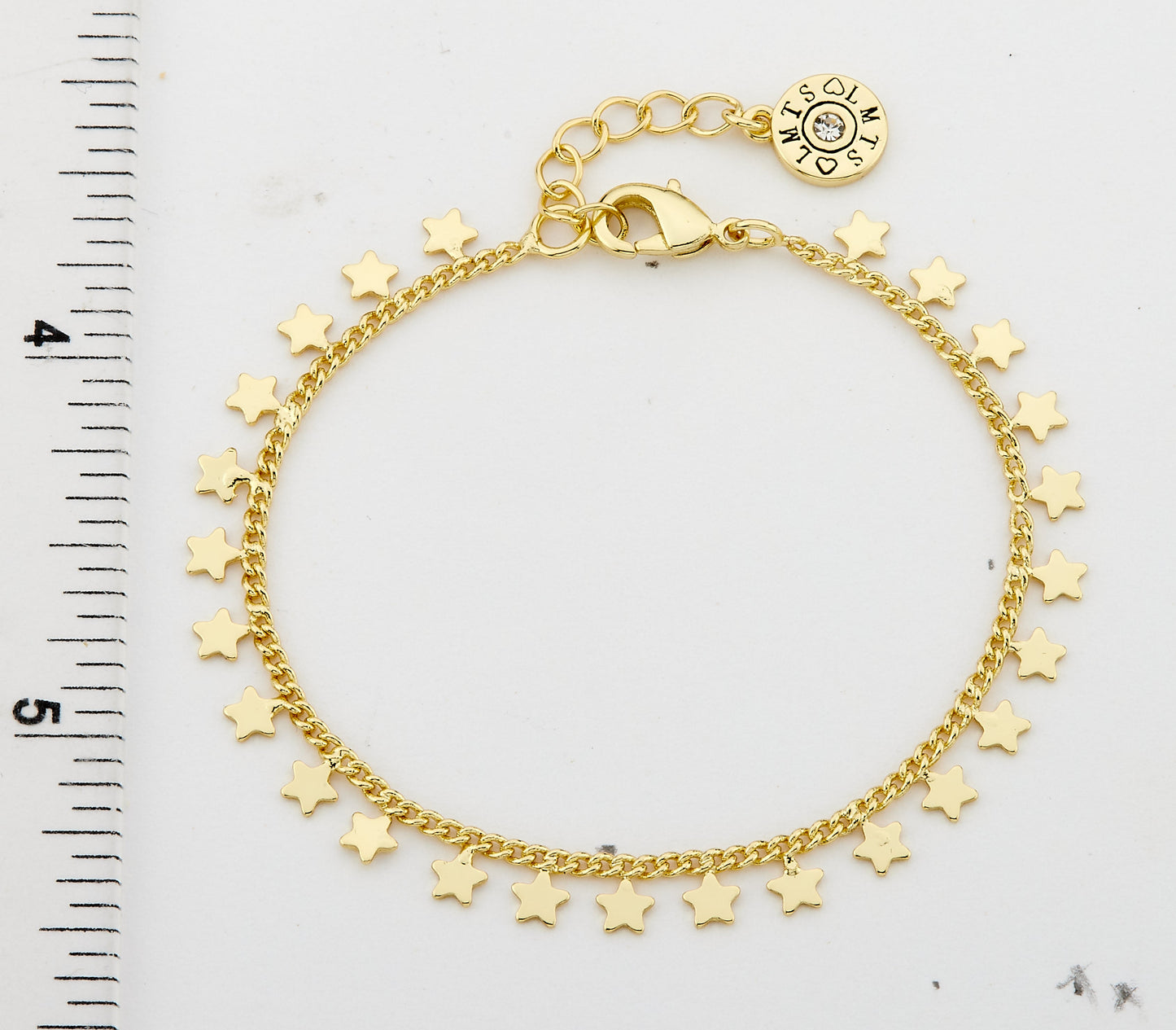 14K Gold Plated Link & Small Stars Dangles Bracelet Wholesale