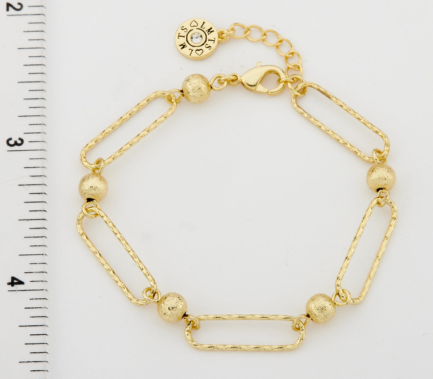 14K Gold Plated Links & Gold Balls Chain Bracelet Wholesale