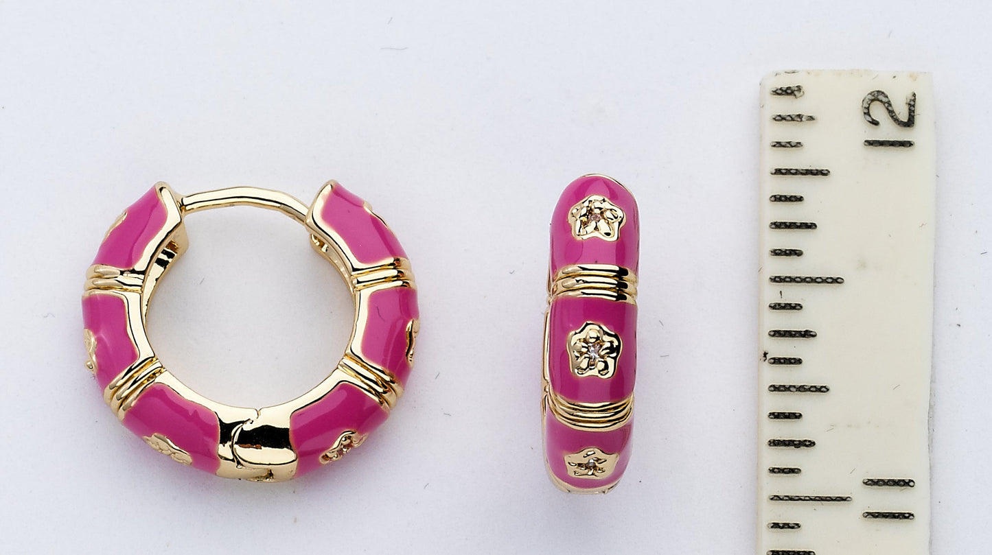 CZ Flowers Hoop Earring Wholesale