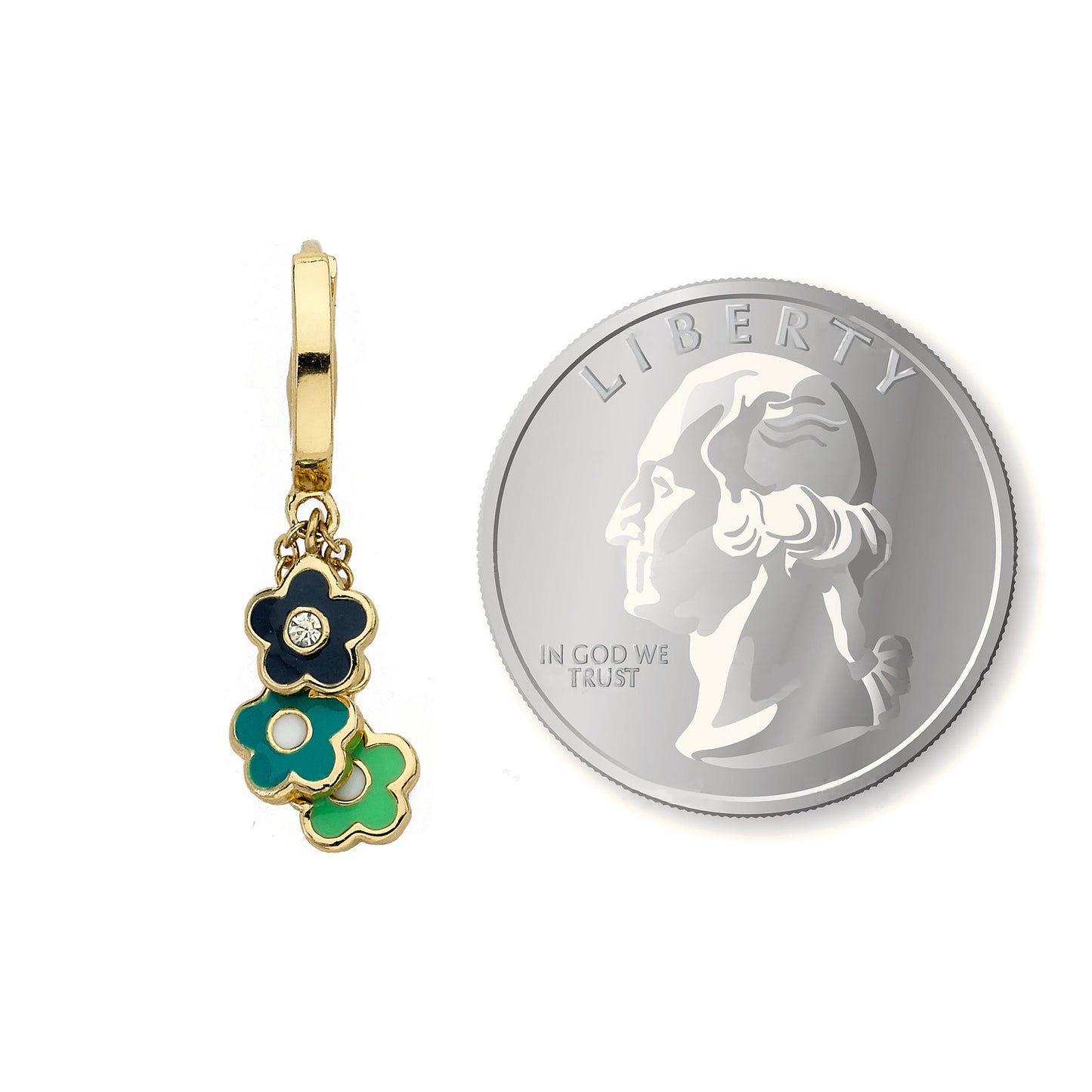 Enamel Flower Cluster Earring