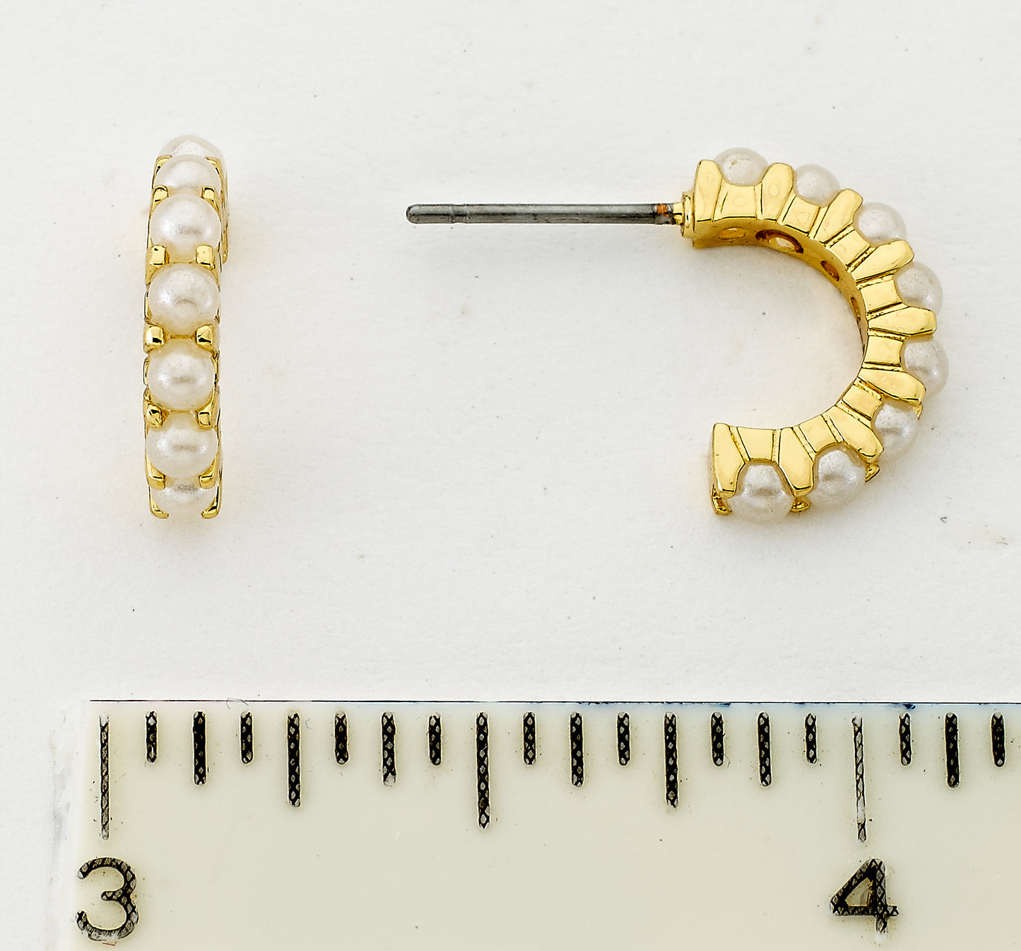 Half Hoop Pearl Earring