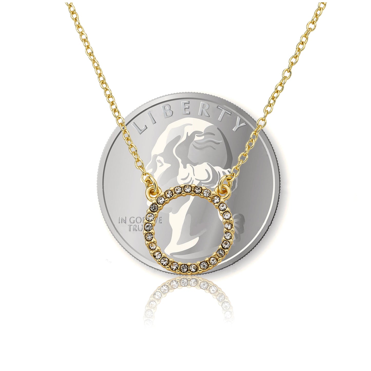 Open Circle Cz Necklace Wholesale