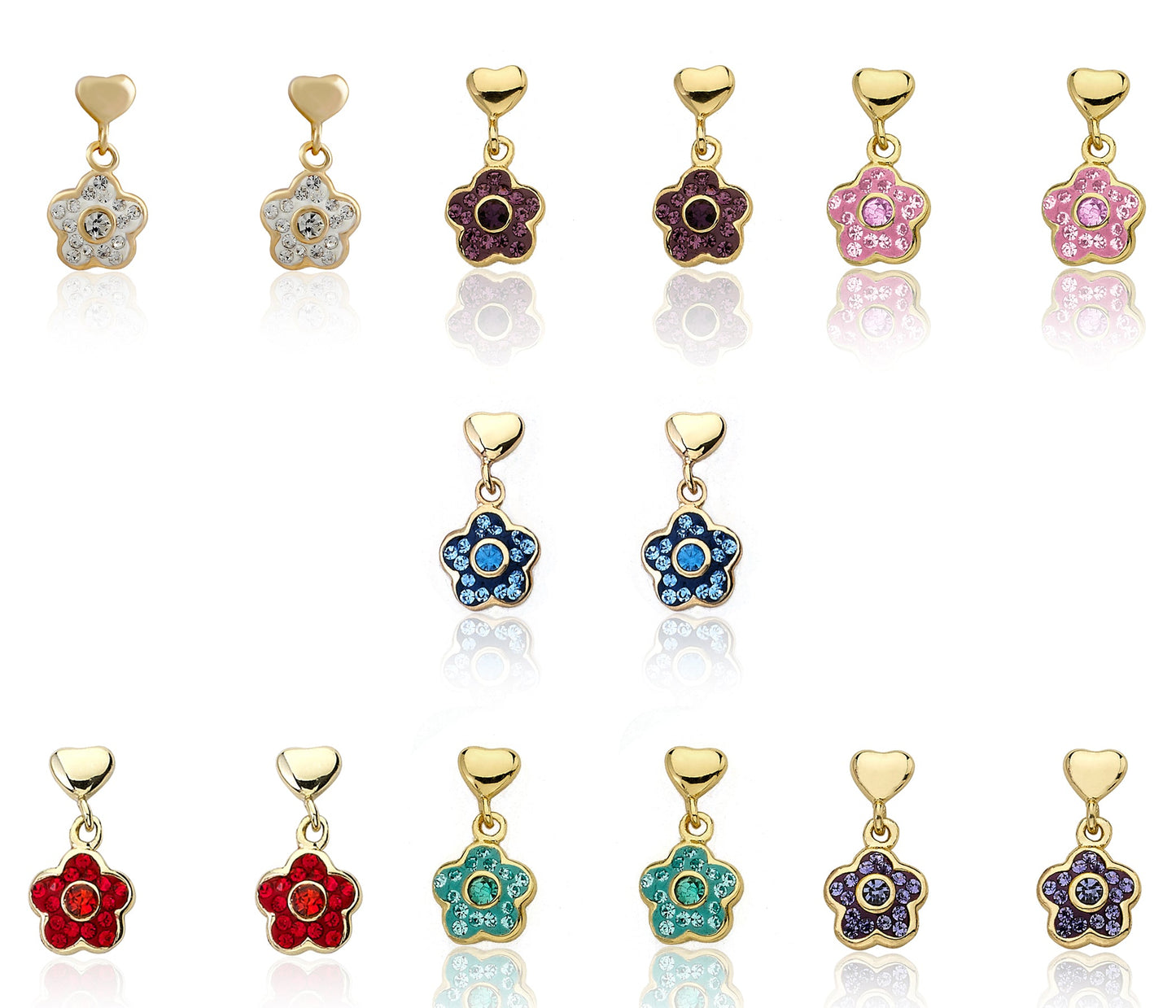 Crystal Flower Dangle Earrings Wholesale