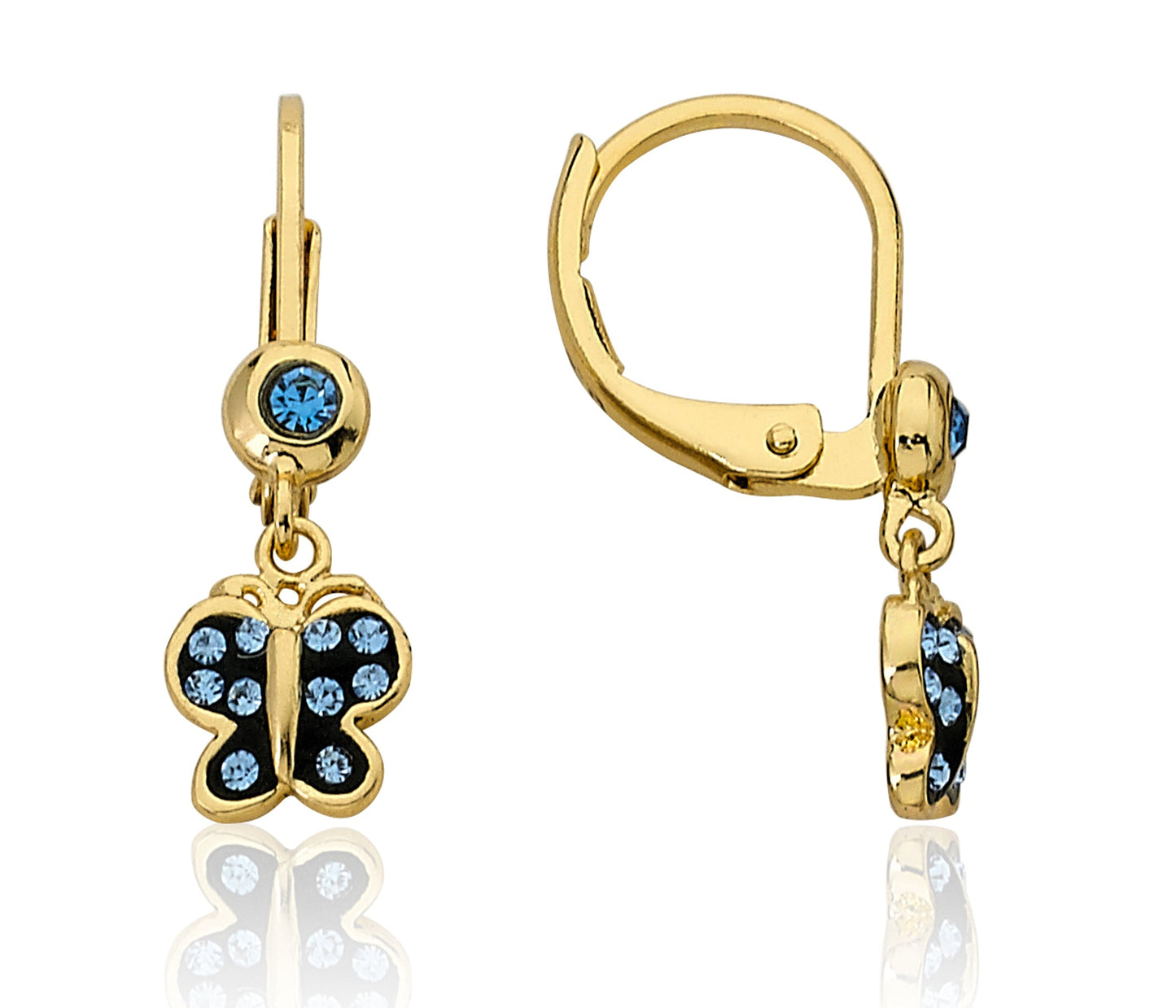 Crystal Butterfly Dangle Circle Earring Wholesale