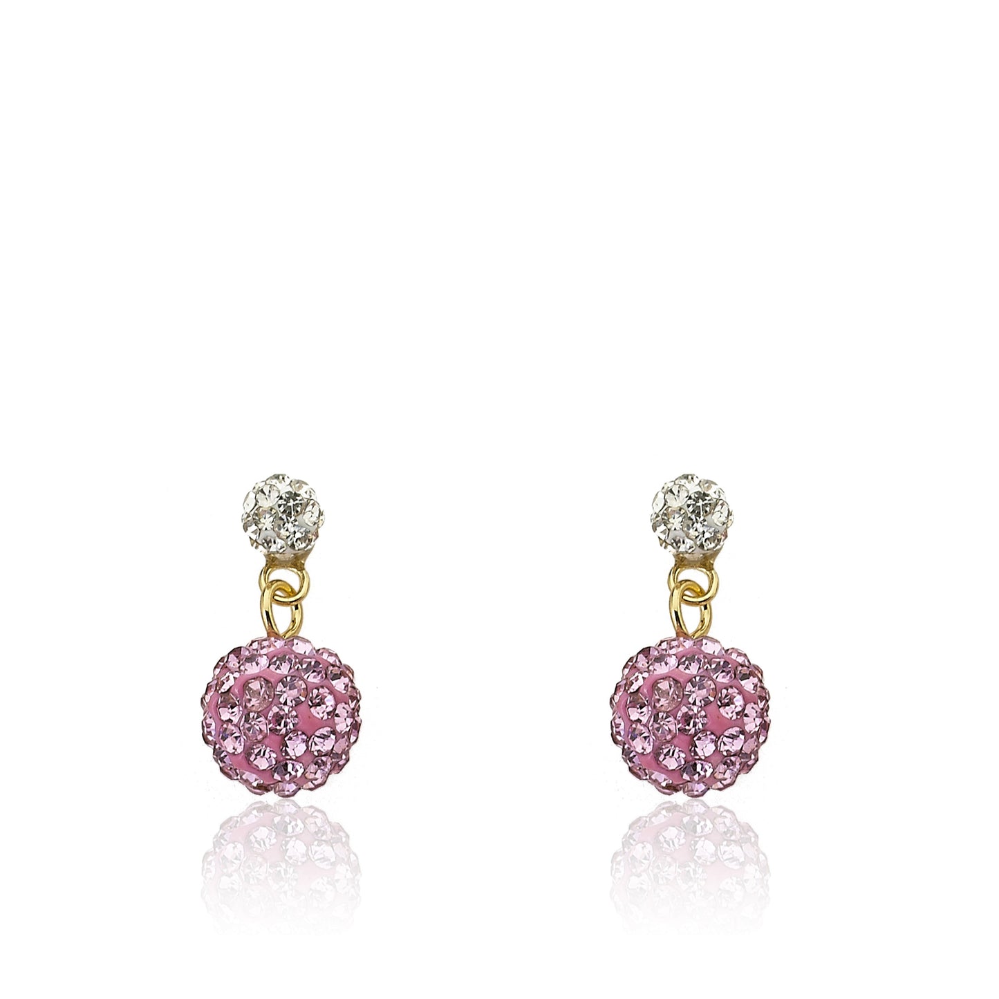14K Gold Plated GLITZ BLITZ Crystal Ball Earrings Wholesale