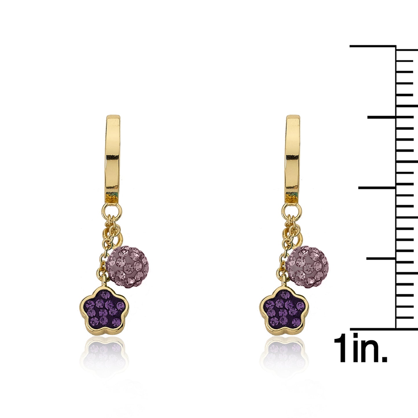 Crystal Flower Earring With Circle Cluster Dangle Wholesale