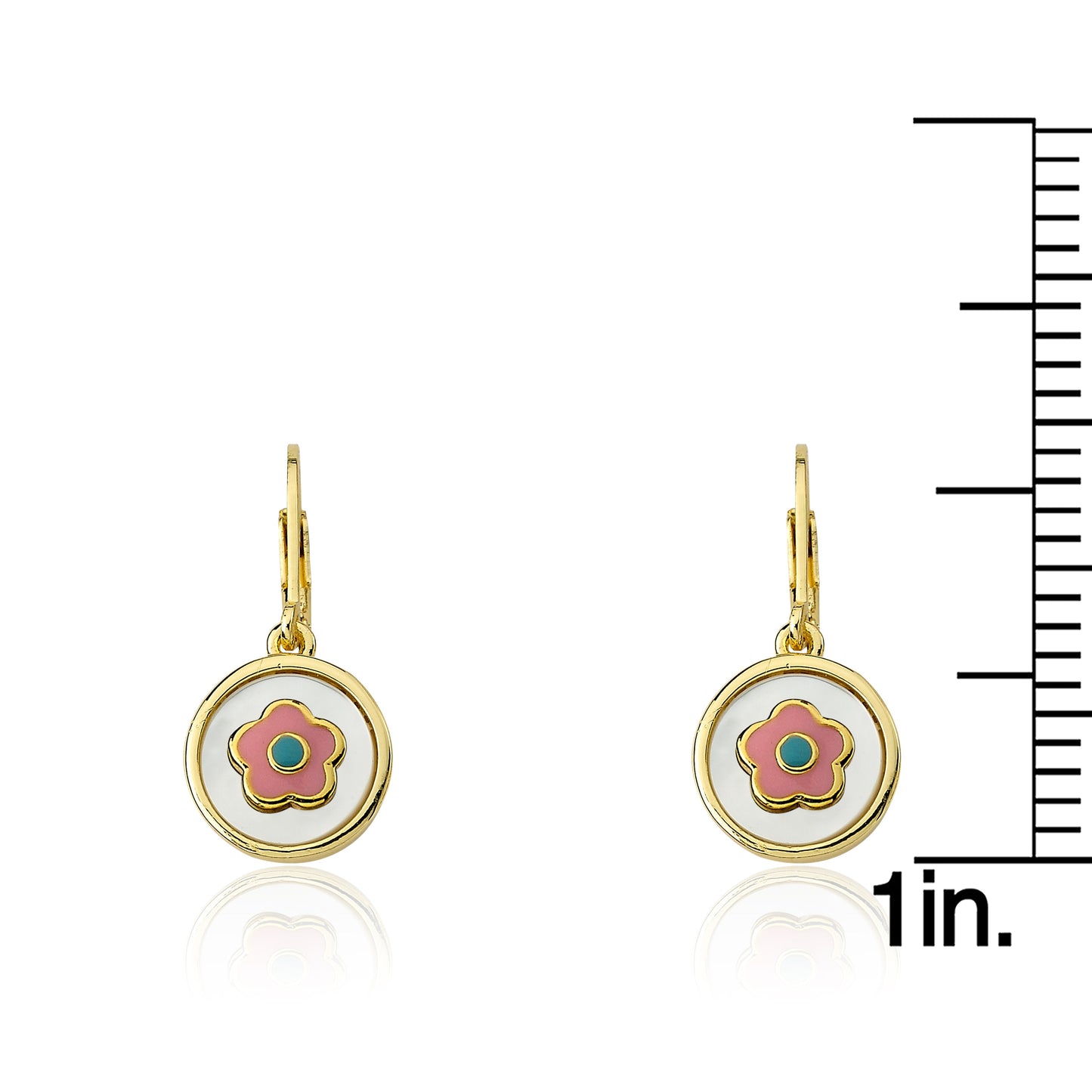 Mother Of Pearl Coin Flower Dangle Earring Wholesale