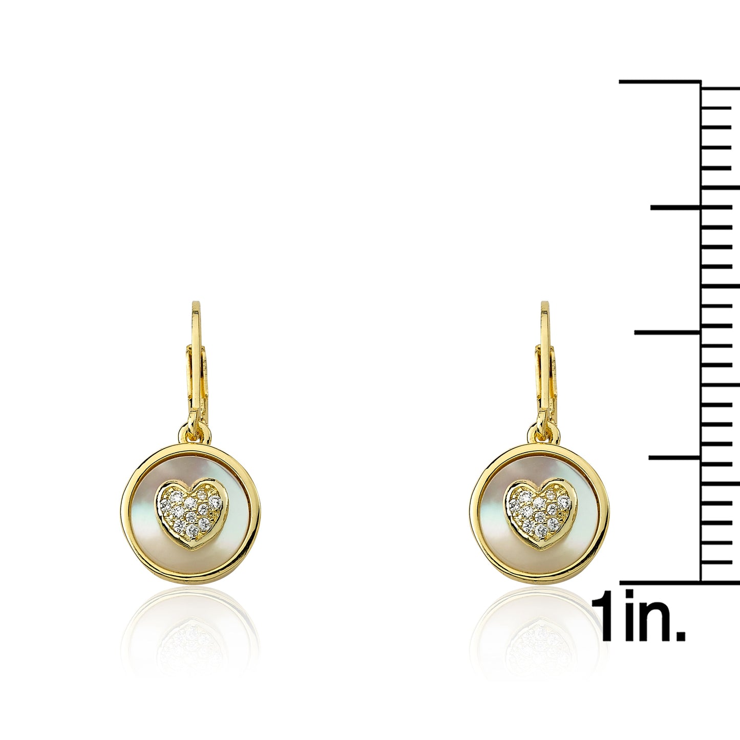 Cz Heart Coin Dangle Earring Wholesale