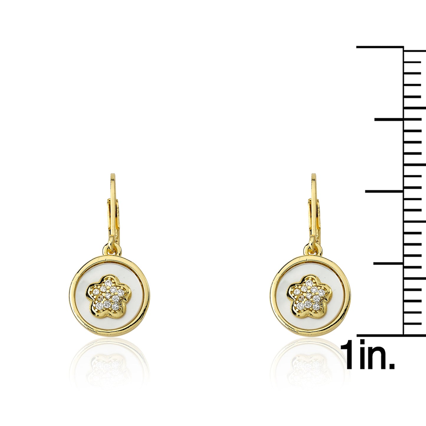 Cz Flower Coin Dangle Earring Wholesale