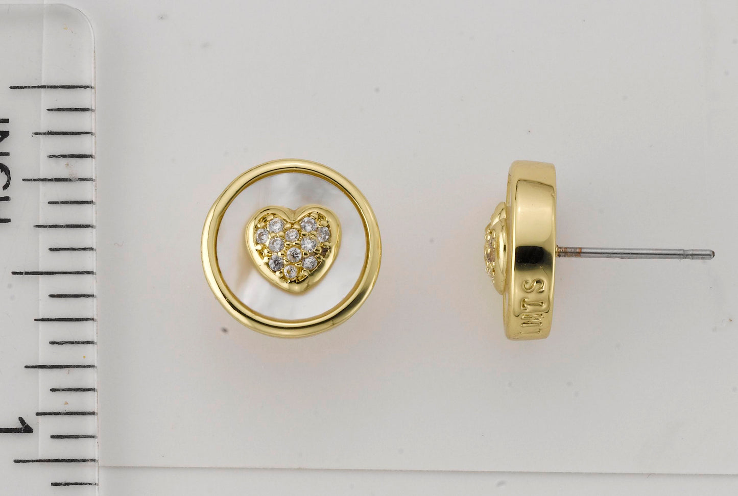 Pearl Cz Heart Earring