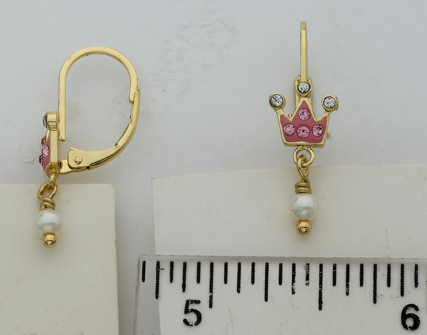 Crystal Crown & Pearl Dangle Earring