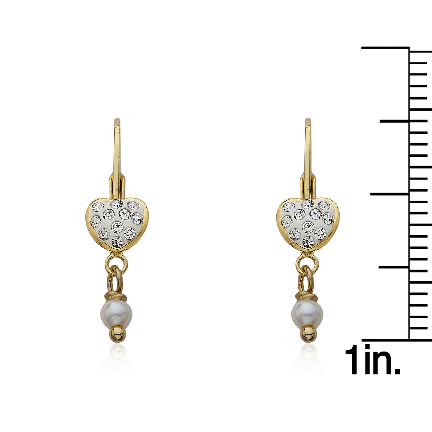 Crystal Heart & Pearl Dangle Earring Wholesale