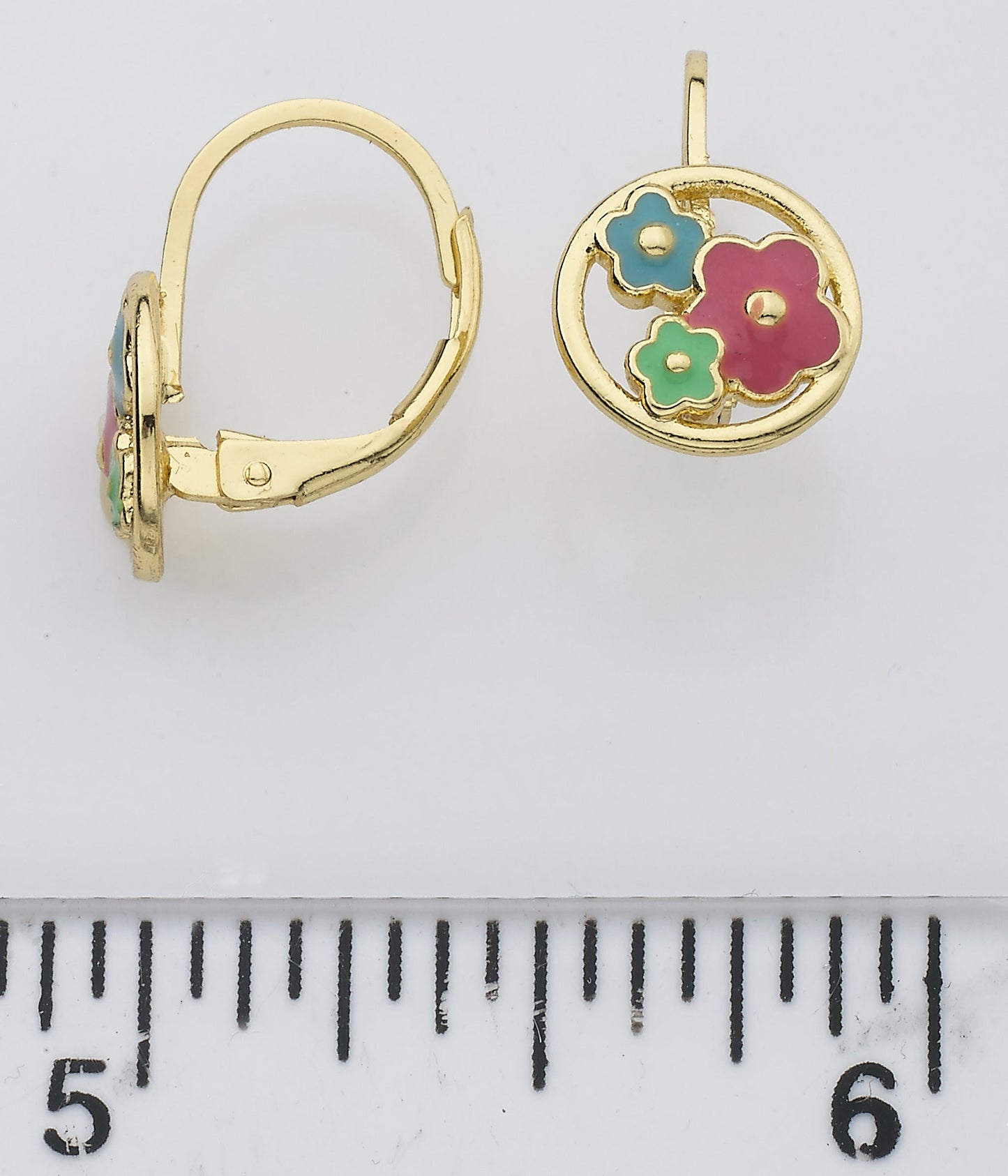 Enamel Flower Circle Earring Wholesale
