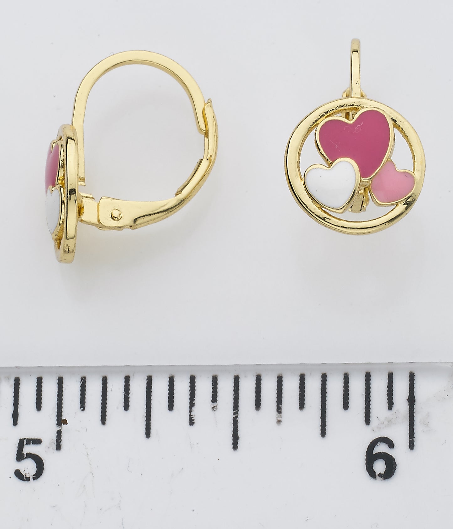 Enamel Heart Circle Earring