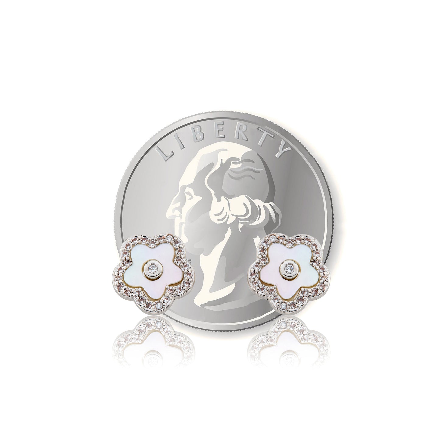 LMTS Classic! Mother Of Pearl Flower Stud Earring