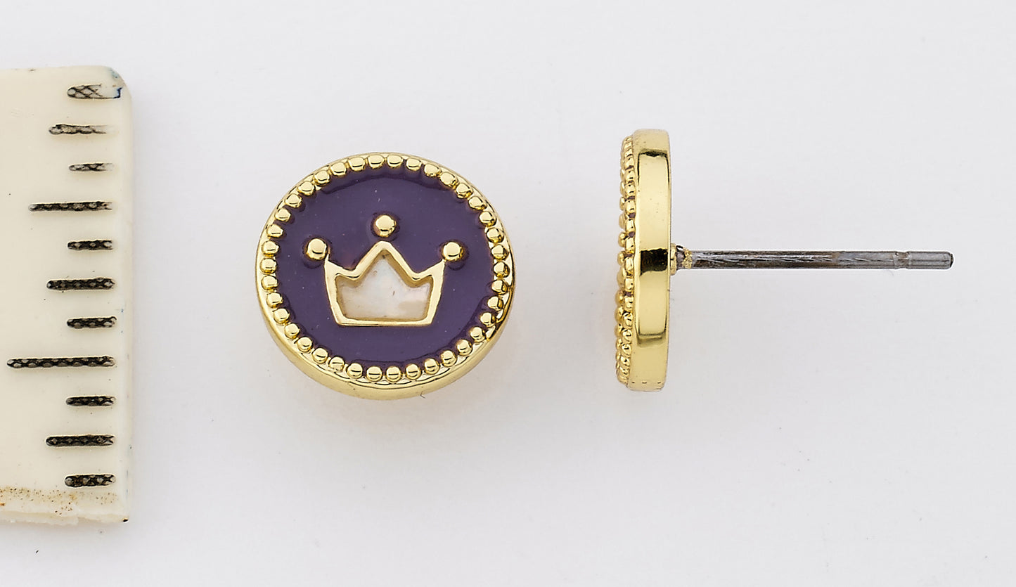 Mother of Pearl Crown Stud Earring