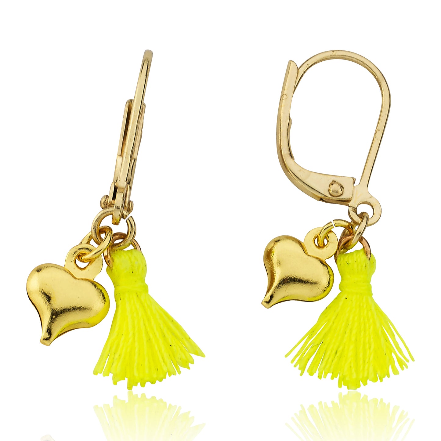 Mileez Mini Tassel & Heart Dangle Leverback Earring Wholesale