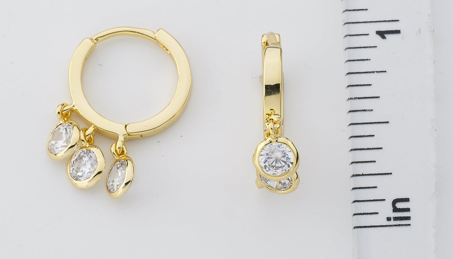 Cz Bezel Dangle Earring Wholesale