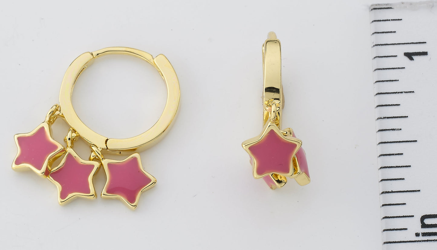 Enamel Star Dangle Earring Wholesale