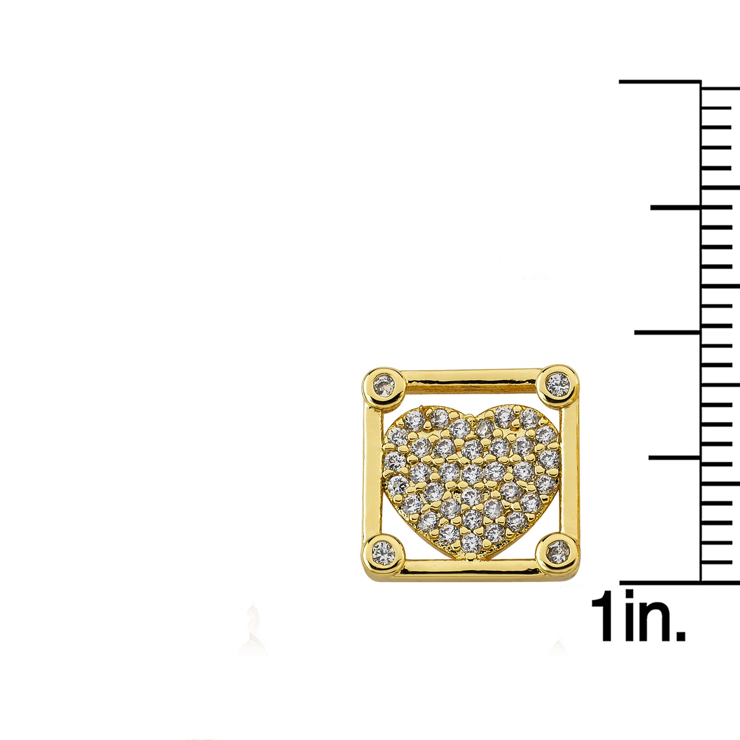 Cz Heart Stud Earring