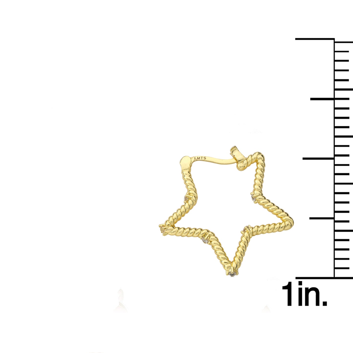 Small Rope Star Hoop Earring with CZ's