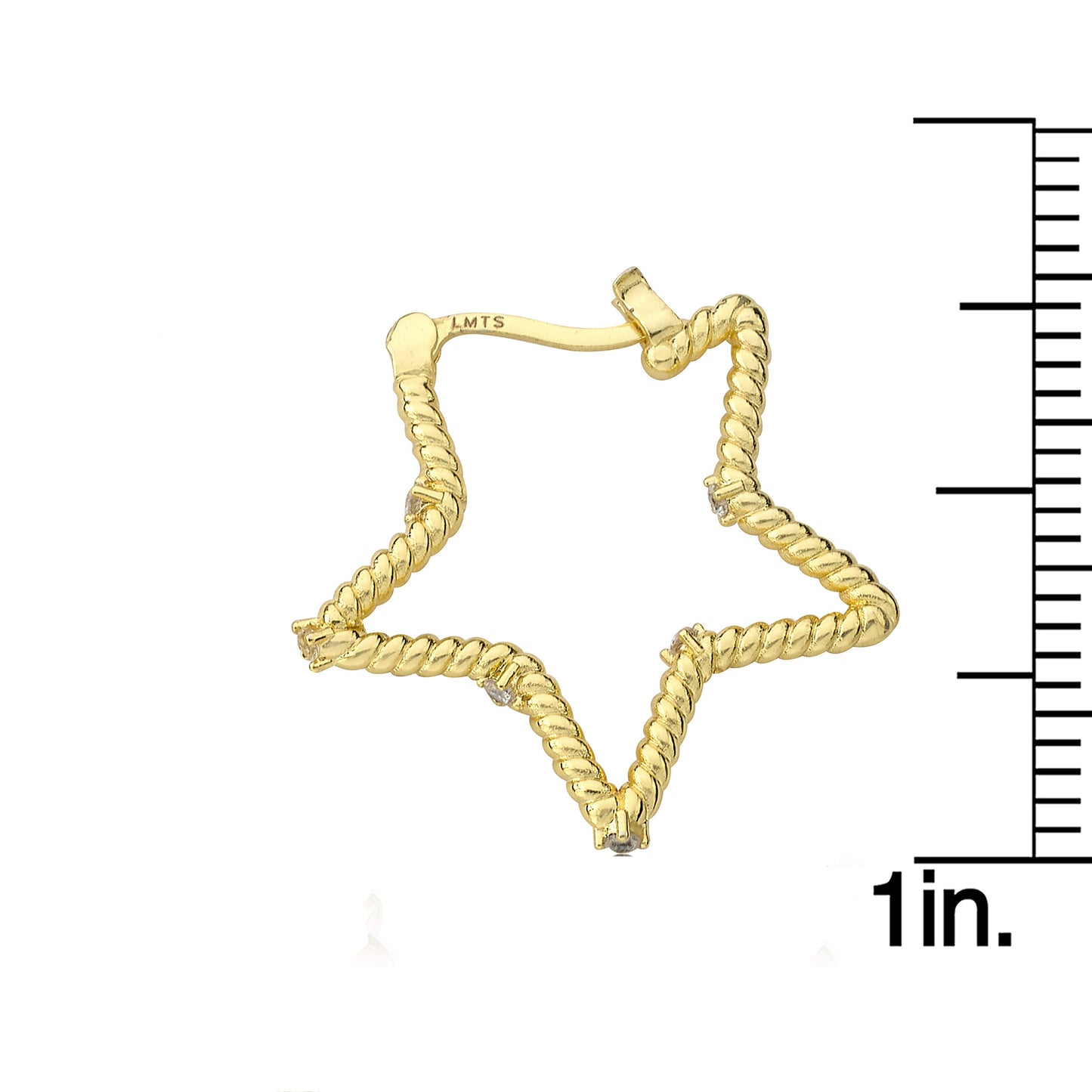 Medium Size Rope Star Hoop Earring with CZ's Wholesale