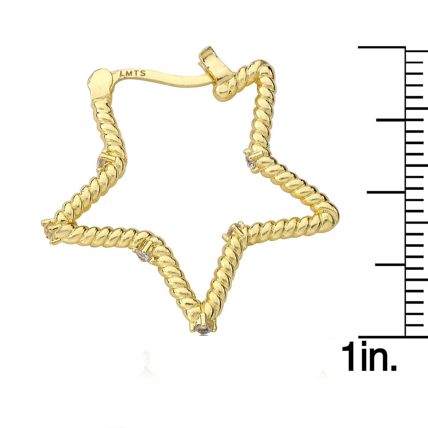 Large Rope Star Hoop Earring with CZ's Wholesale