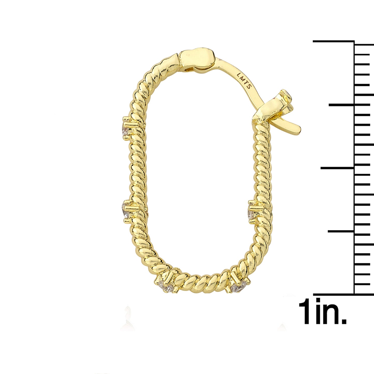 Rope Oval Hoop Earring with CZ's Wholesale