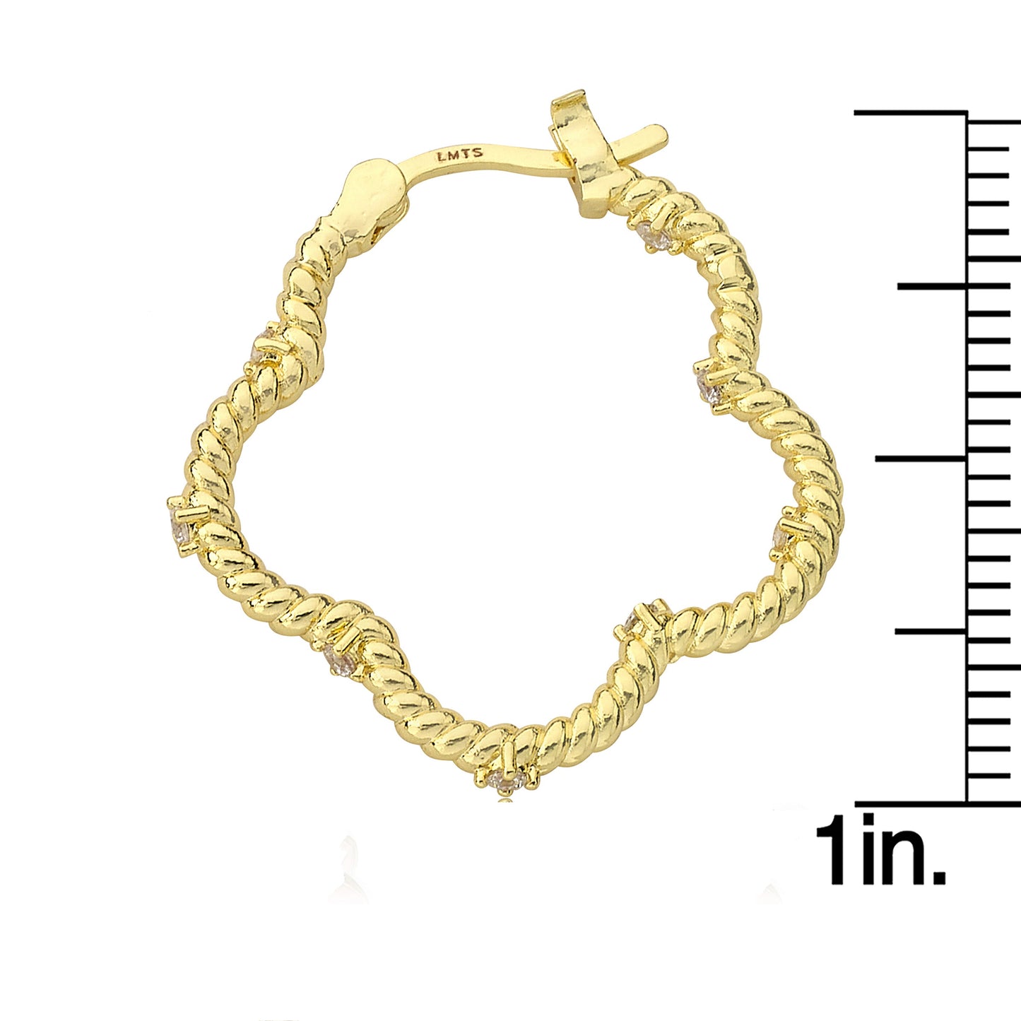 Large Rope Flower Hoop Earring with CZ's Wholesale