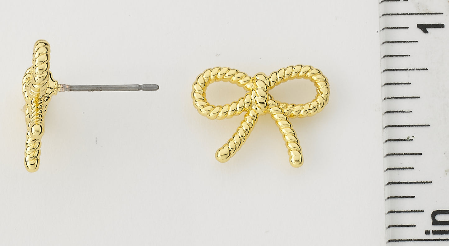 Roped Bow Stud Earring