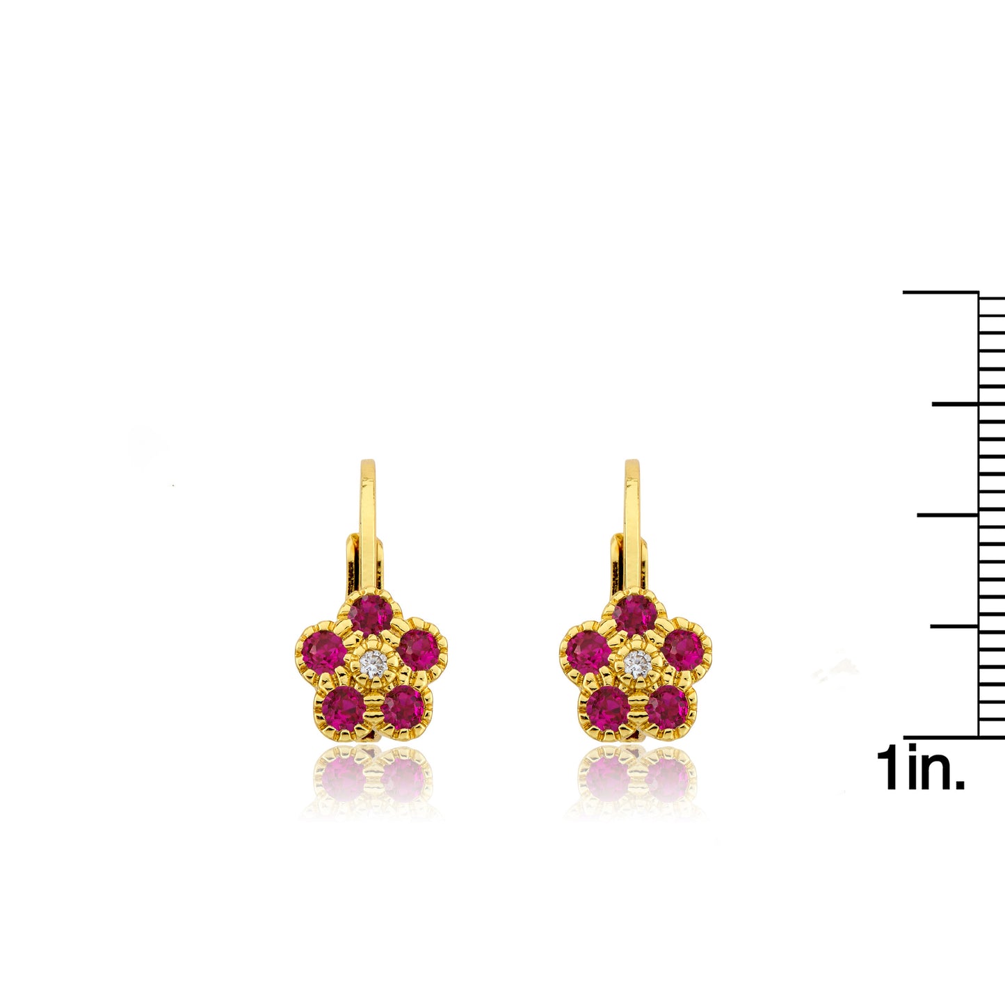 14K Gold Plated Leverback Flower Earring Wholesale