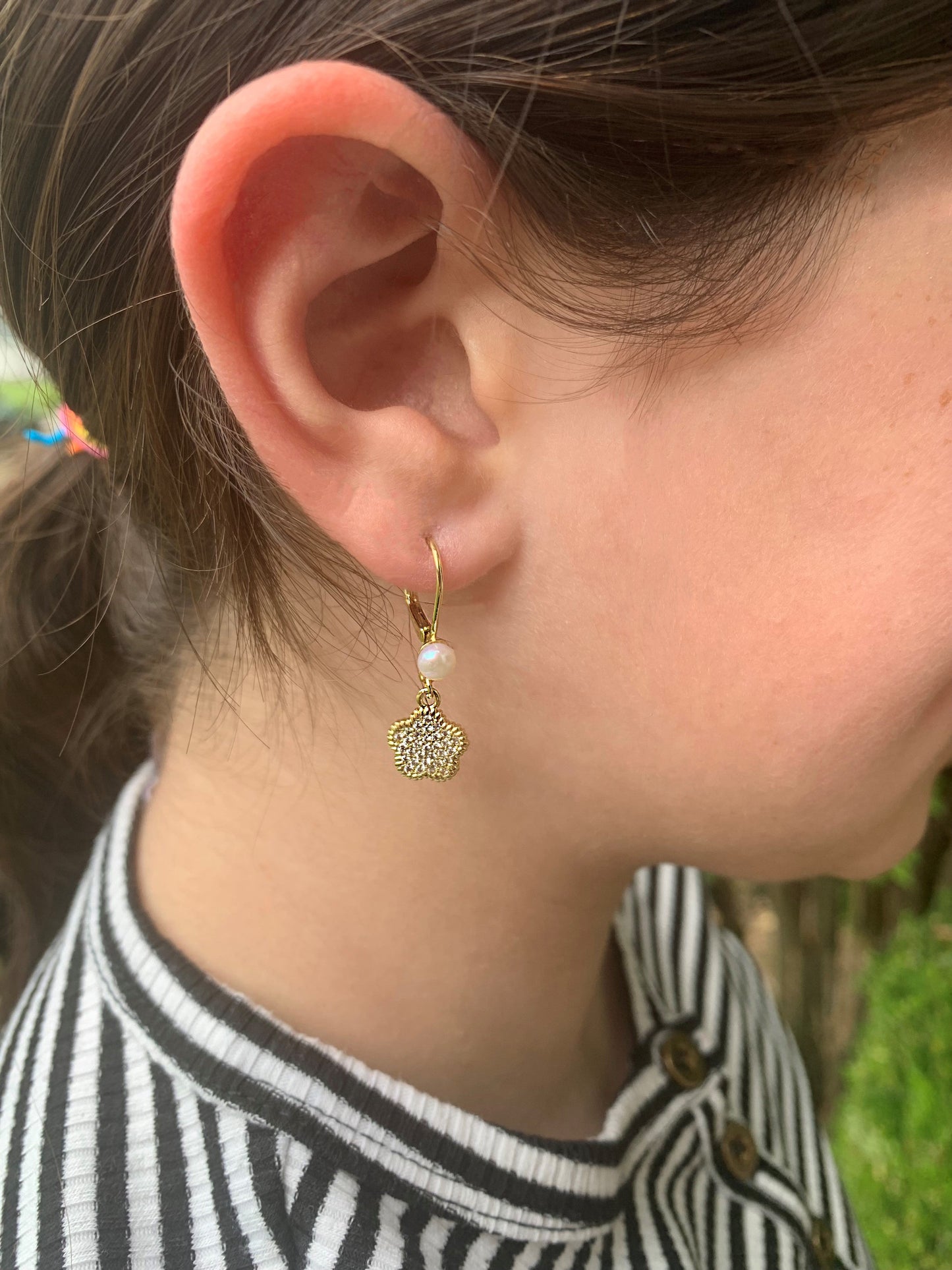Micro Pave Flower Earring Wholesale
