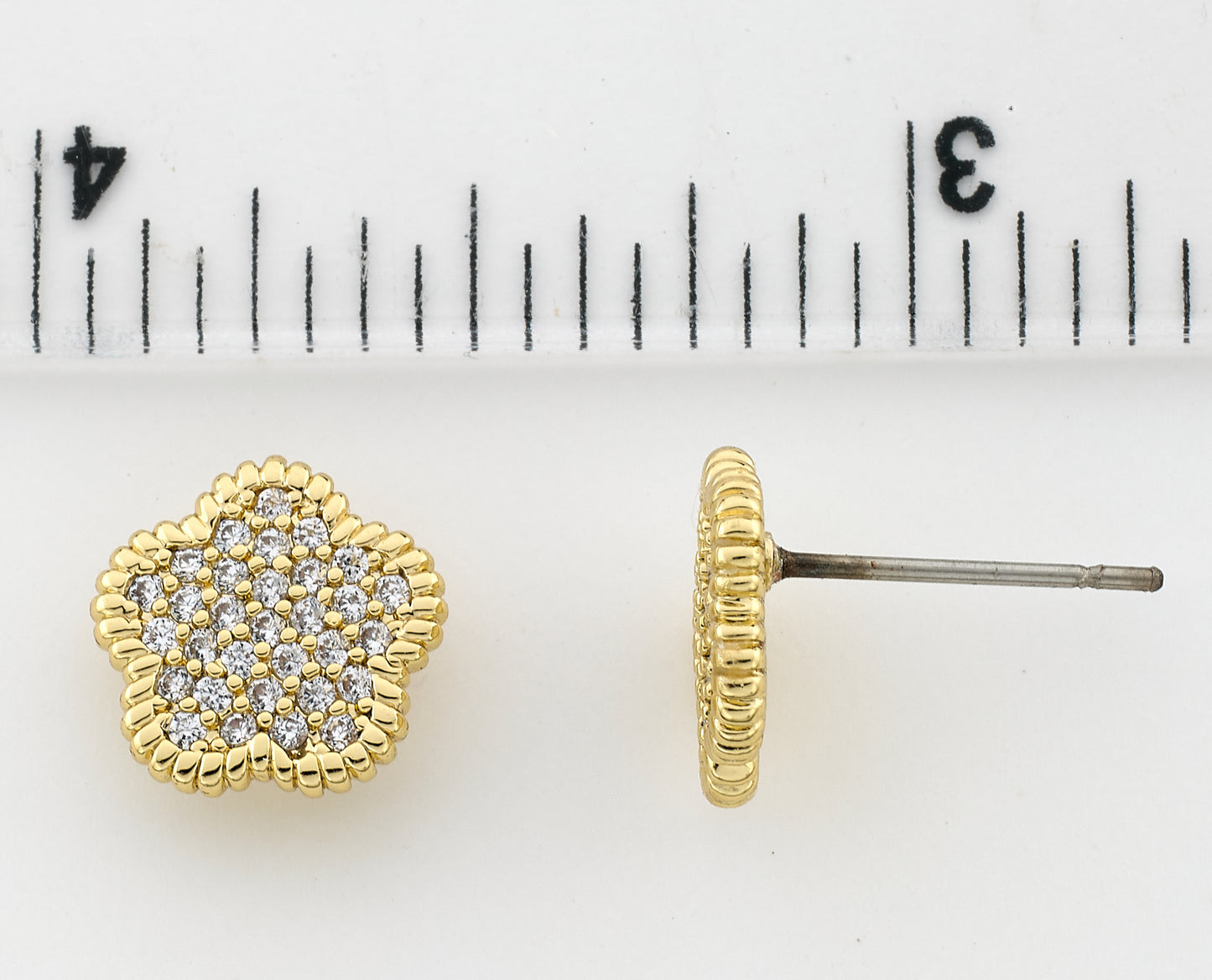 Micro Pave Flower Earring