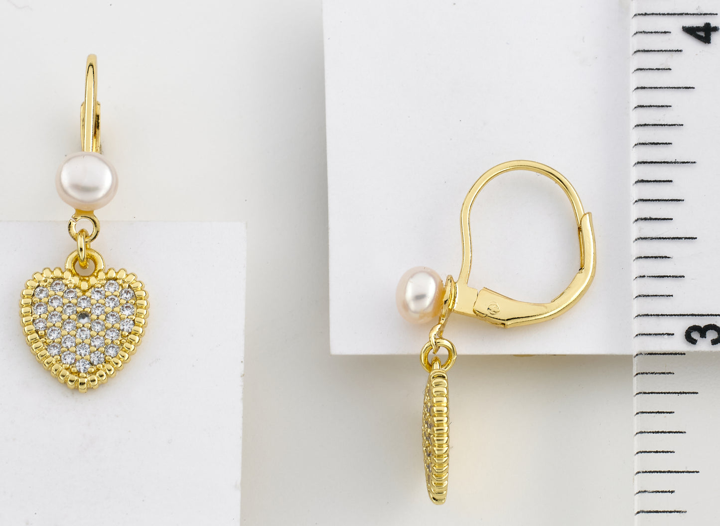 Micro Pave Heart Earring