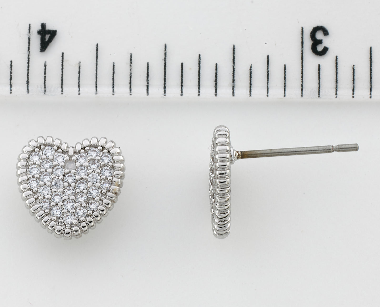 Micro Pave Heart Earring